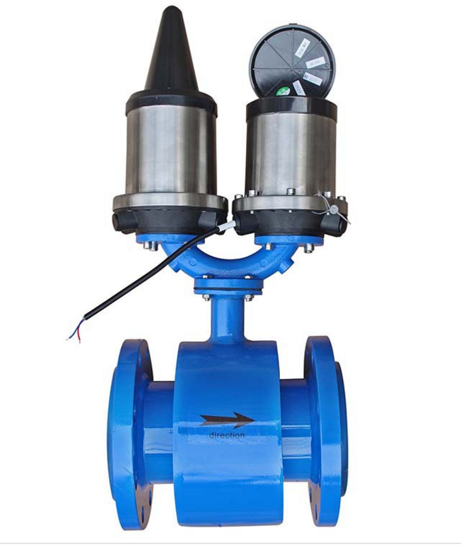 battery powered double header electromagnetic flow meter