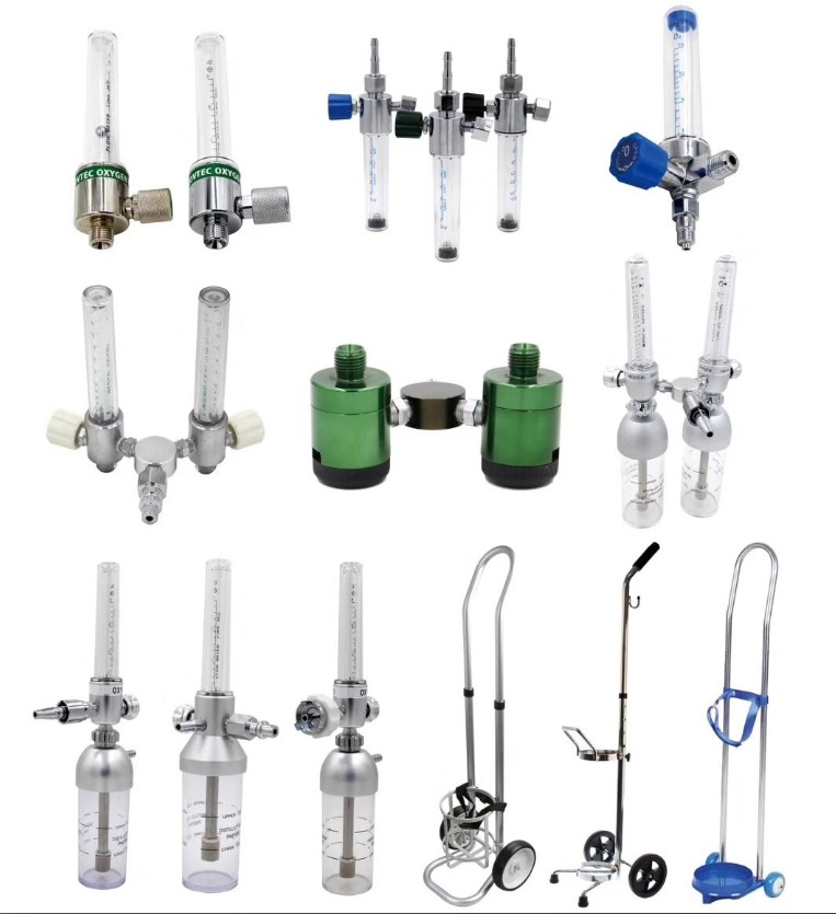 Oxygen flow meter and Oxygen cylinder trolley