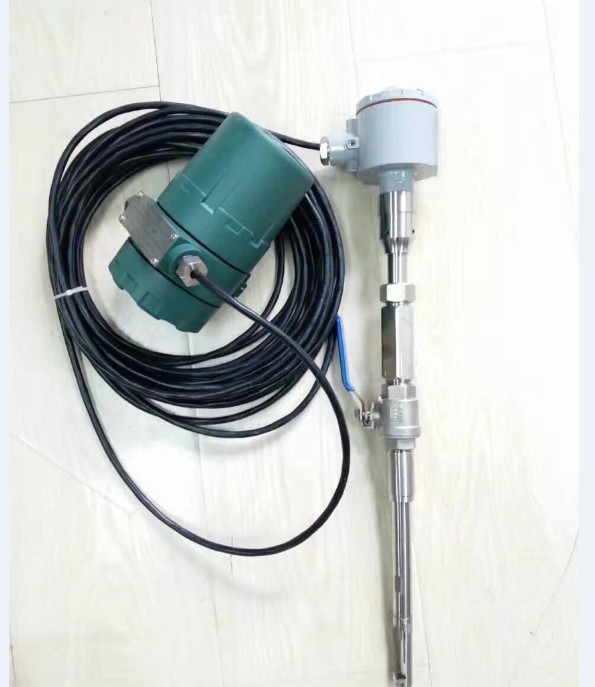Insertion type thermal gas mass flow meter in separate type