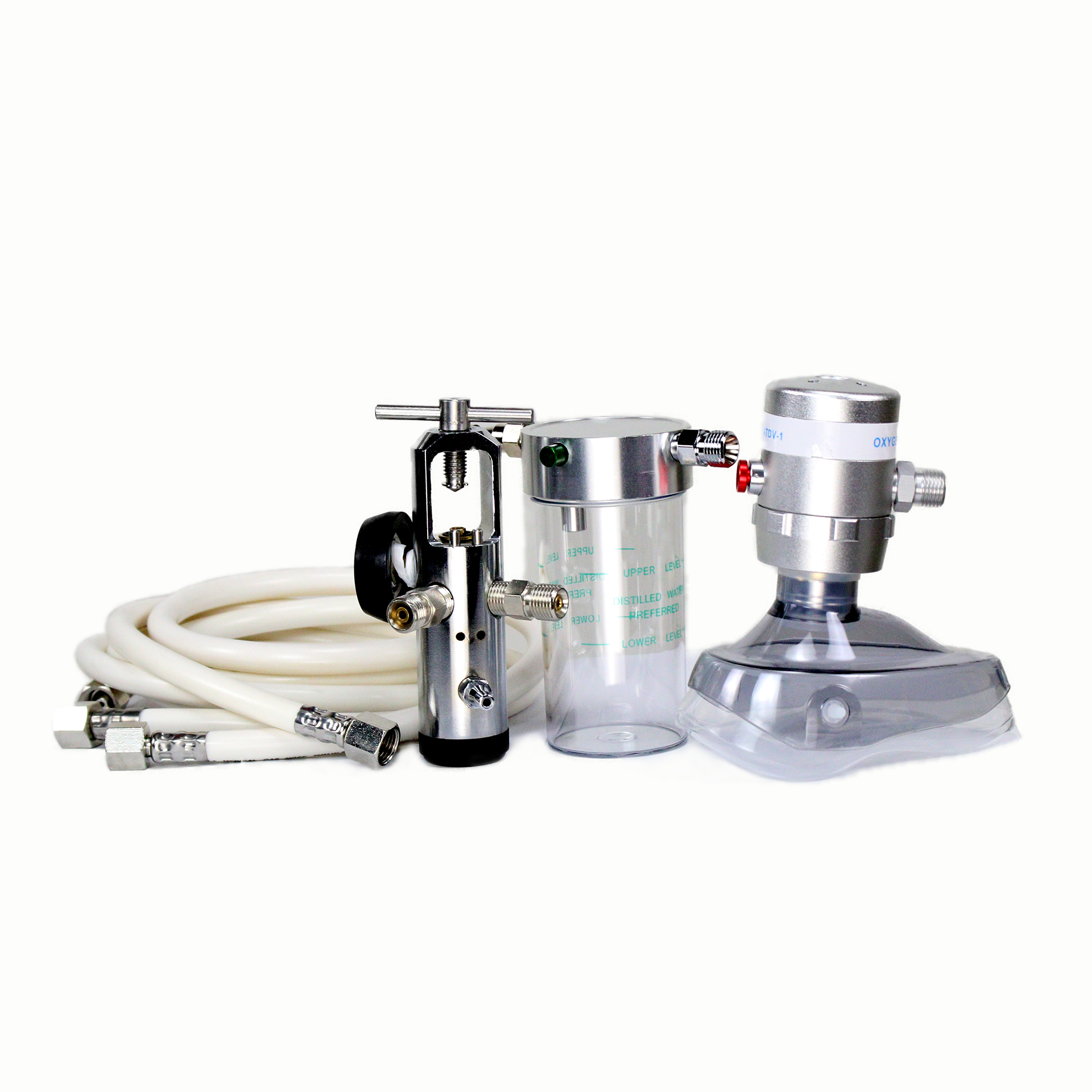 Oxygen demand valve set with suction jar delivering pure oxygen